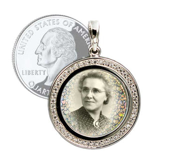 Personalized Sterling Silver Pendant with Embedded Crystals